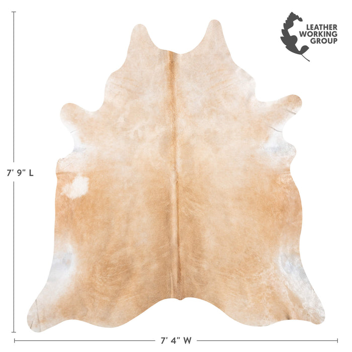 Brazilian Beige Cowhide Rug Size 7'9" L x 7'4" W 9183