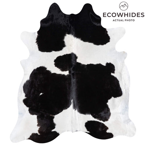 Brazilian Black and White Cowhide Rug Size 7'9" L x 6'11" W 9195