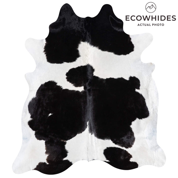 Brazilian Black and White Cowhide Rug Size 7'9" L x 6'11" W 9195