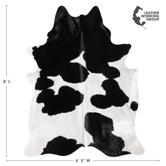 Brazilian Black and White Cowhide Rug Size 8'0" L x 6'5" W 9196