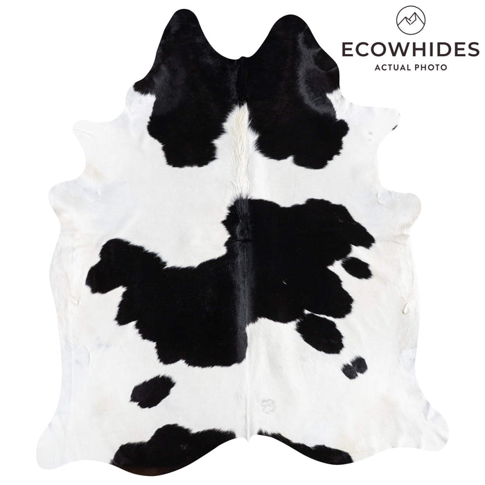 Brazilian Black and White Cowhide Rug Size 8'2" L x 7'3" W 9197