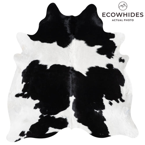 Brazilian Black and White Cowhide Rug Size 6'11" L x 6'6" W 9198