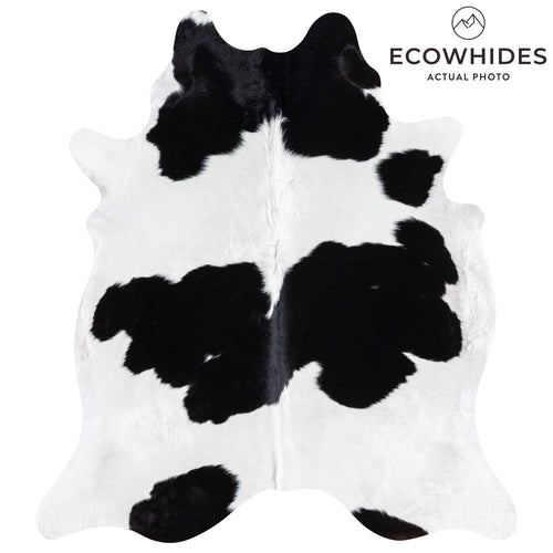 Brazilian Black and White Cowhide Rug Size 7'5" L x 6'6" W 9199