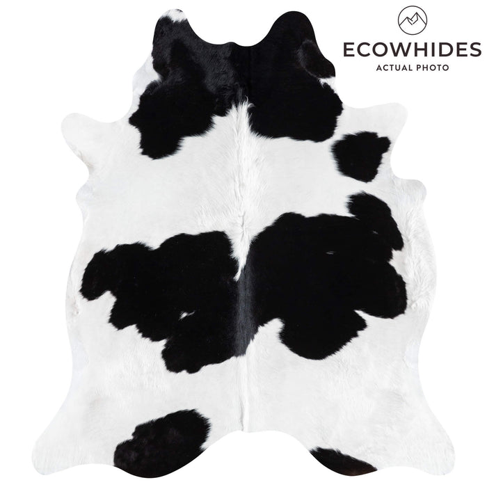 Brazilian Black and White Cowhide Rug Size 7'5" L x 6'6" W 9199