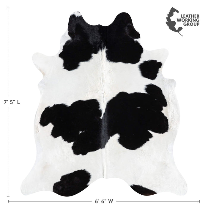 Brazilian Black and White Cowhide Rug Size 7'5" L x 6'6" W 9199