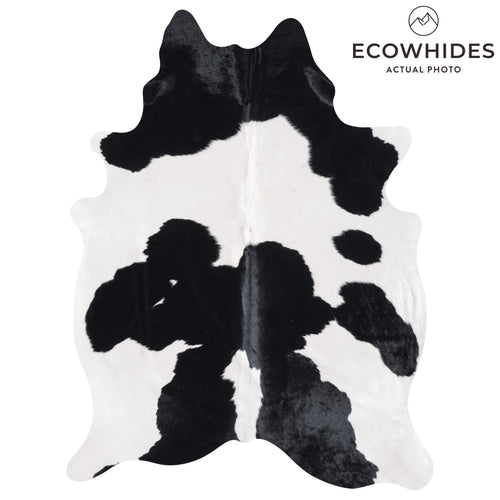 Brazilian Black and White Cowhide Rug Size 7'8" L x 5'10" W 9200