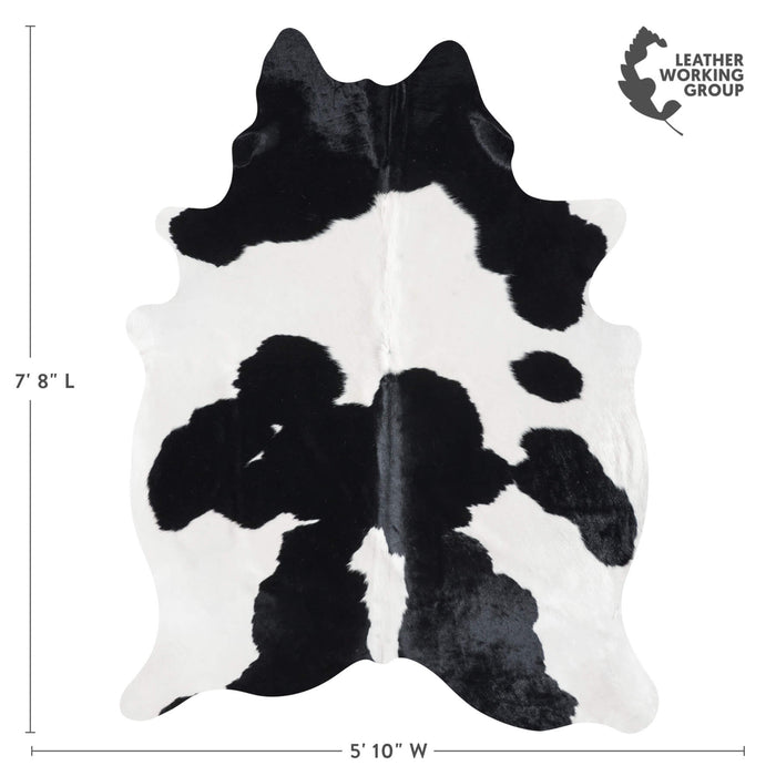 Brazilian Black and White Cowhide Rug Size 7'8" L x 5'10" W 9200
