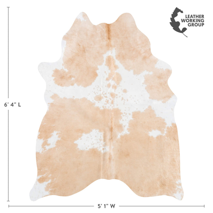 Brazilian Palomino and White Cowhide Rug Size 6'4" L x 5'1" W 9201