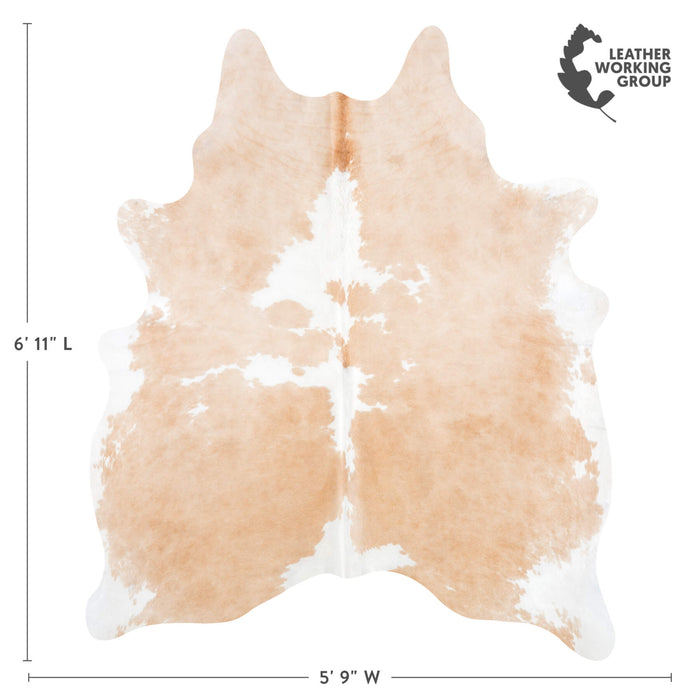 Brazilian Palomino and White Cowhide Rug Size 6'11" L x 5'9" W 9204