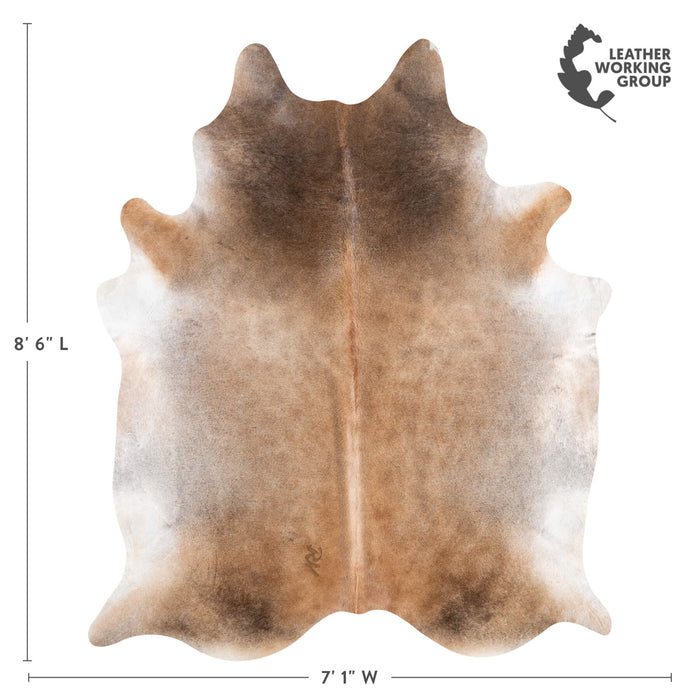 Brazilian Grey Palomino Cowhide Rug Size 8'6" L x 7'1" W 9227
