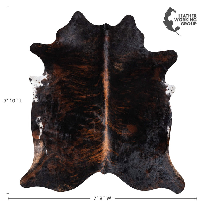 Brazilian Dark Brindle Cowhide Rug Size 7'10" L x 7'9" W 9231