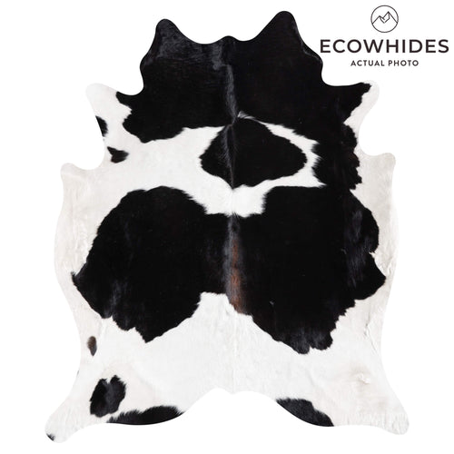 Black and White Cowhide Rug Size 7'0" L x 6'0" W 9232