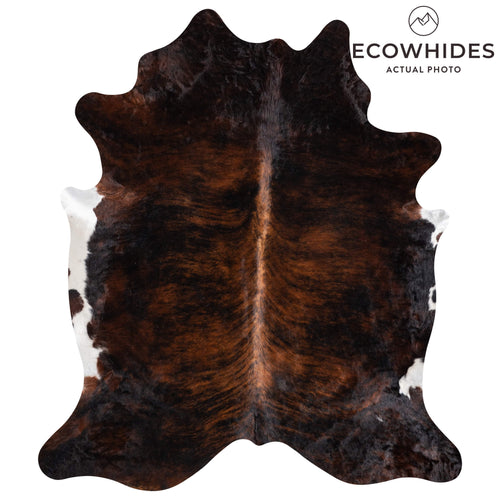 Dark Brindle Cowhide Rug Size 8'2" L x 7'2" W 9233