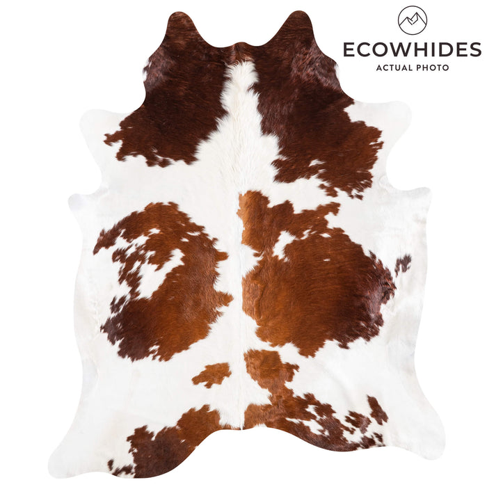 Brown and White Cowhide Rug Size 8'2" L x 7'0" W 9238