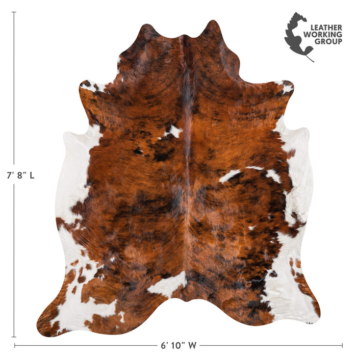 Tricolor Cowhide Rug Size 7'8" L x 6'10" W 9239