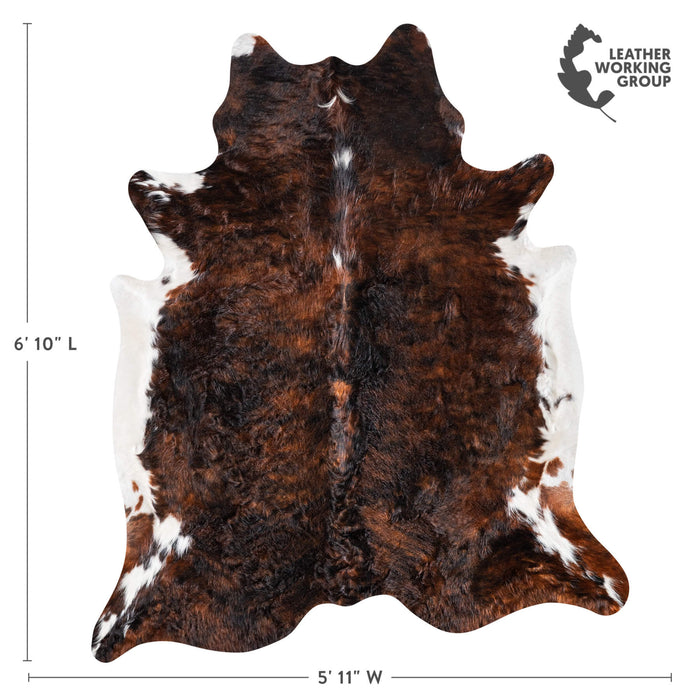 Tricolor Cowhide Rug Size 6'10" L x 5'11" W 9244