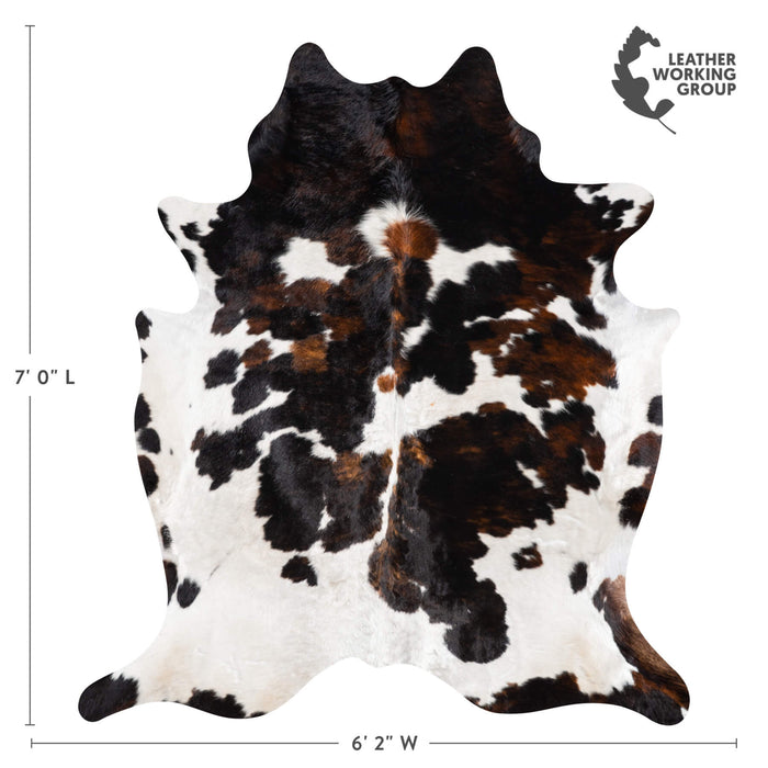 Tricolor Cowhide Rug Size 7'0" L x 6'2" W 9247