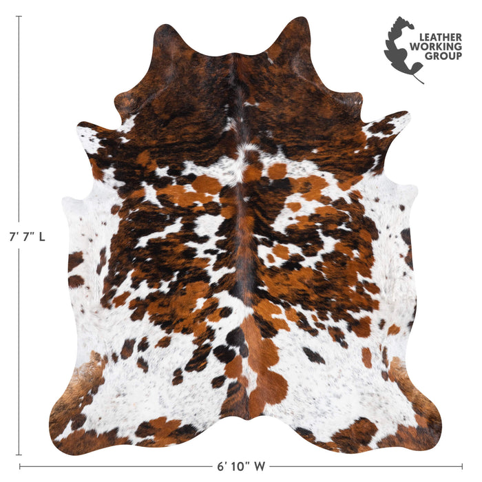 Tricolor Cowhide Rug Size 7'7" L x 6'10" W 9248