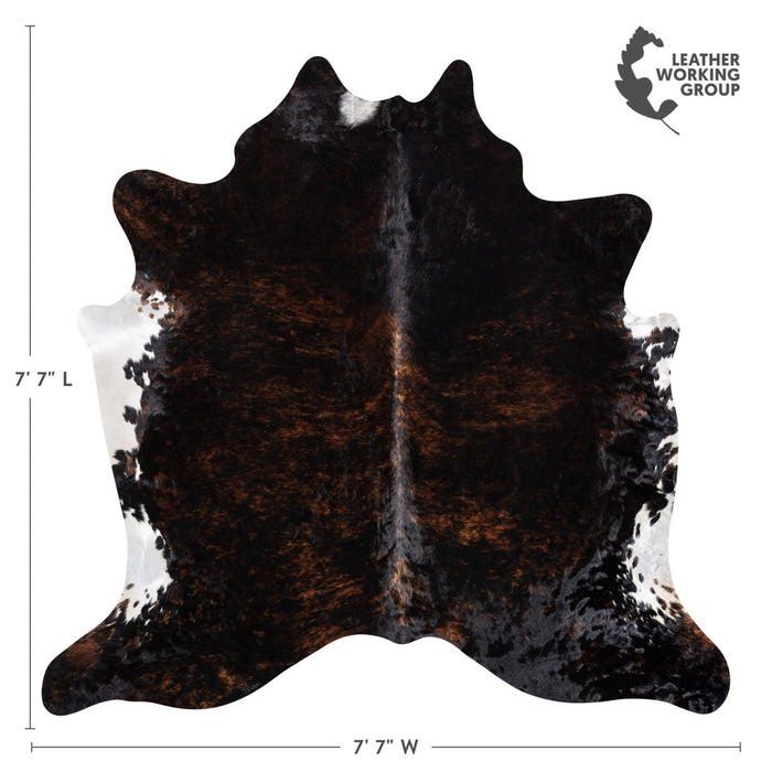 Dark Brindle Cowhide Rug Size 7'7" L x 7'7" W 9251