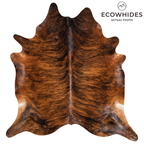 Brazilian Brindle Cowhide Rug Size 7'8" L x 7'0" W 9256