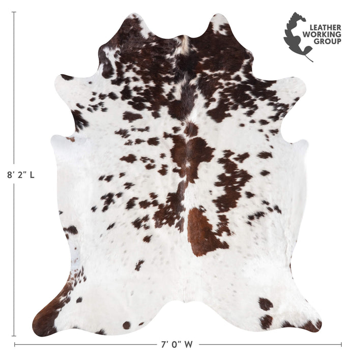 Chocolate and White Cowhide Rug Size 8'2" L x 7'0" W 9257