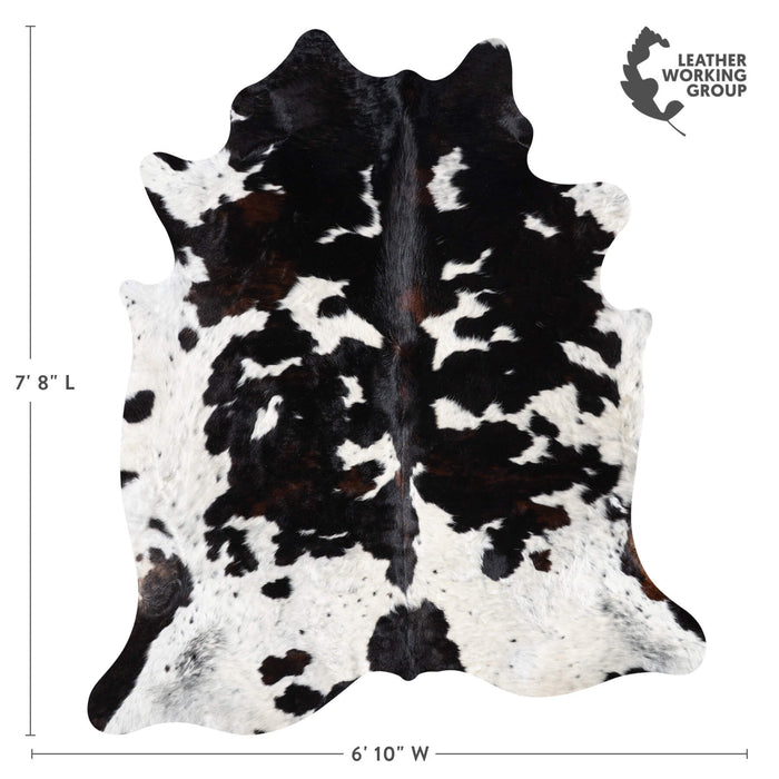 Black and White Cowhide Rug Size 7'8" L x 6'10" W 9258