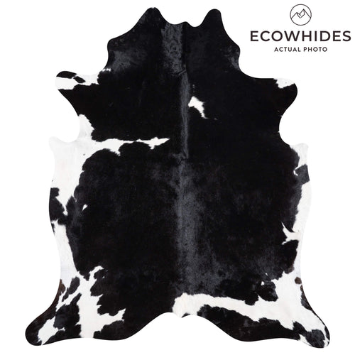Black and White Cowhide Rug Size 7'9" L x 6'9" W 9259