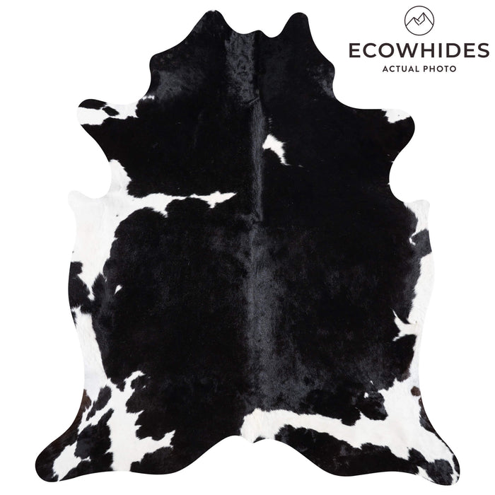 Black and White Cowhide Rug Size 7'9" L x 6'9" W 9259