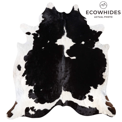 Black and White Cowhide Rug Size 8'3" L x 7'7" W 9264