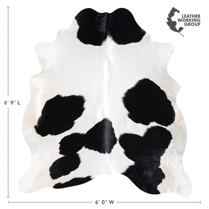 Brazilian Black and White Cowhide Rug Size 6'9" L x 6'0" W 9270