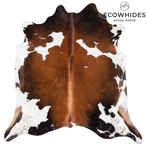 Brazilian Chocolate and White Cowhide Rug Size 6'5" L x 6'9" W 9271