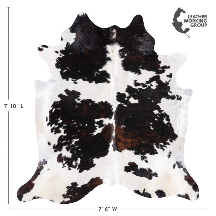 Dark Tricolor Cowhide Rug Size 7'10" L x 7'6" W 9273