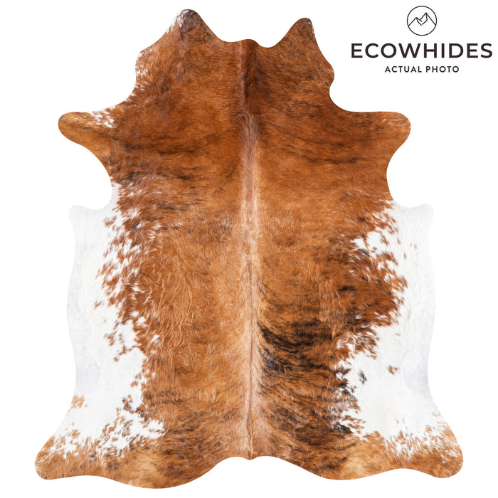 Tricolor Brindle Mix Cowhide Rug Size 7'5" L x 6'7" W 9274