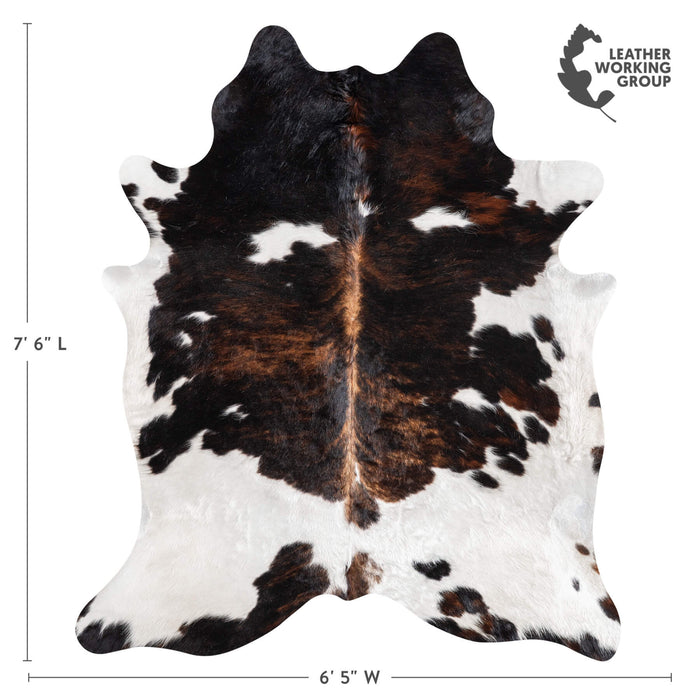 Tricolor Cowhide Rug Size 7'6" L x 6'5" W 9278