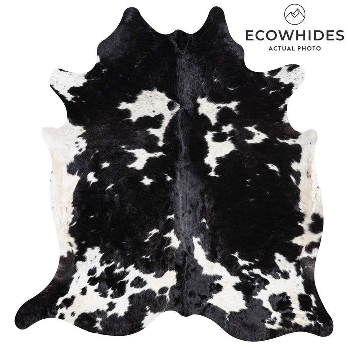 Black and White Cowhide Rug Size 7'3" L x 6'11" W 9283