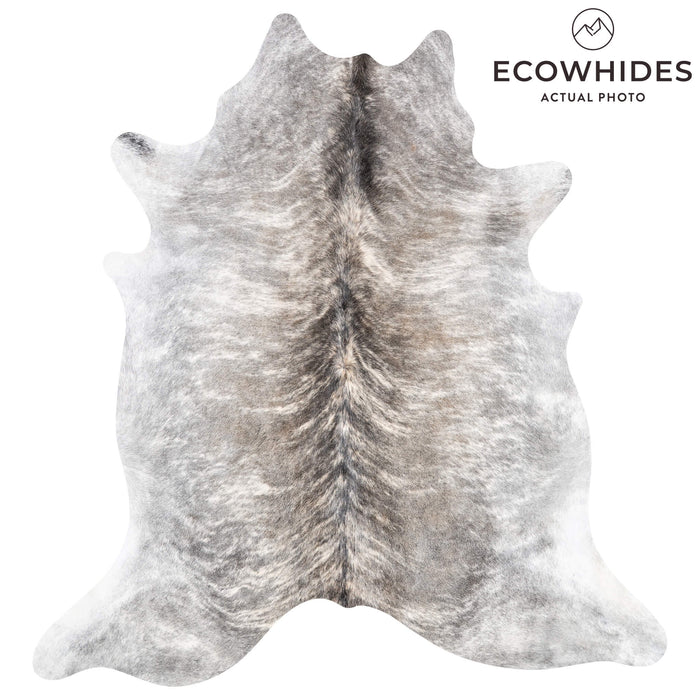 Light Grey Brindle Cowhide Rug Size 7'5" L x 6'11" W 9295
