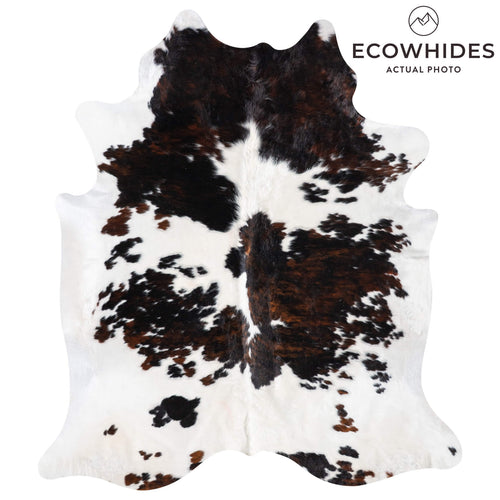 Dark Tricolor Cowhide Rug Size 7'10" L x 6'11" W 9300