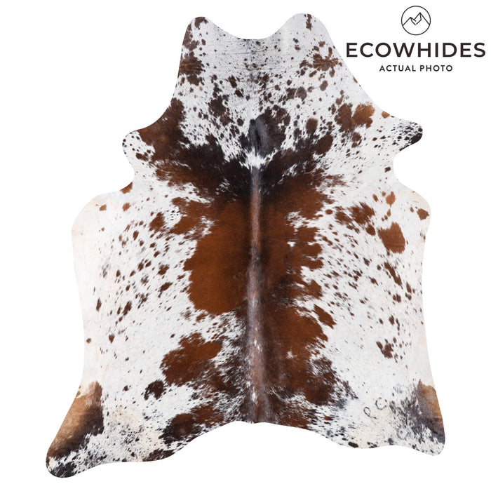 Brazilian Chocolate and White Cowhide Rug Size 6'11" L x 6'0" W 9305