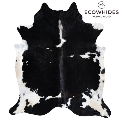 Black and White Cowhide Rug Size 8'1" L x 6'11" W 9311