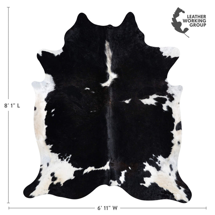Black and White Cowhide Rug Size 8'1" L x 6'11" W 9311