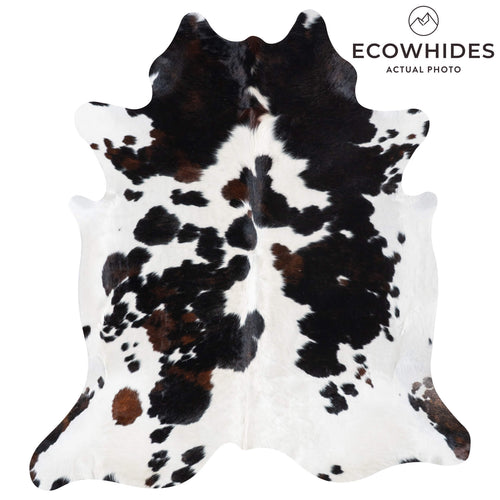 Black and White Cowhide Rug Size 7'2" L x 6'6" W 9312