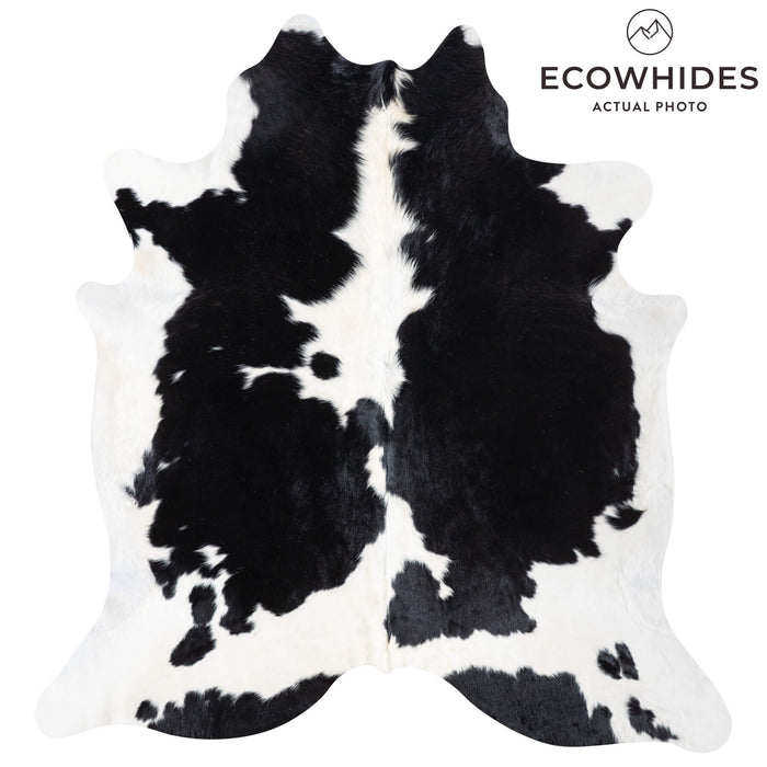 Black and White Cowhide Rug Size 7'8" L x 7'1" W 9313