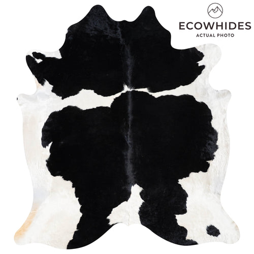 Black and White Cowhide Rug Size 7'11" L x 7'4" W 9317