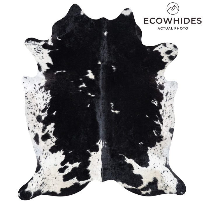 Black and White Cowhide Rug Size 7'11" L x 6'9" W 9318