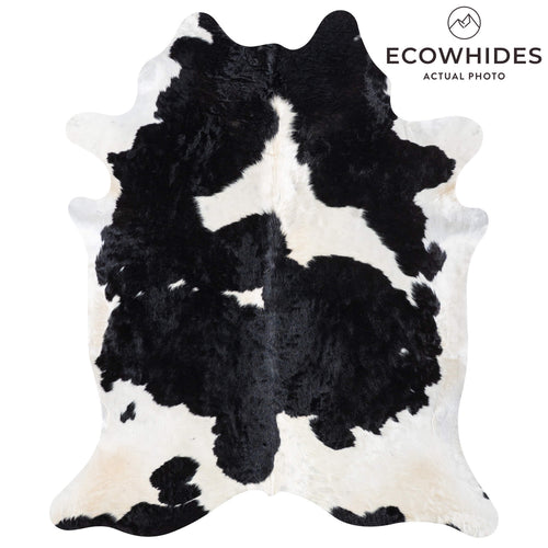 Black and White Cowhide Rug Size 7'9" L x 6'7" W 9319