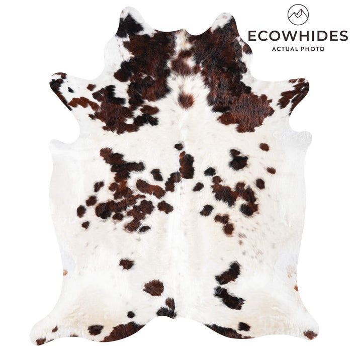 White Tricolor Cowhide Rug Size 7'9" L x 6'8" W 9320