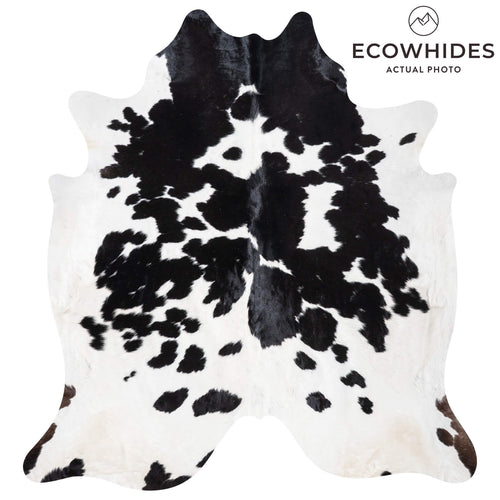 Black and White Cowhide Rug Size 7'9" L x 7'4" W 9322
