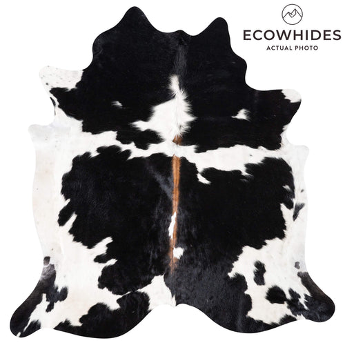 Black and White Cowhide Rug Size 7'2" L x 6'11" W 9334
