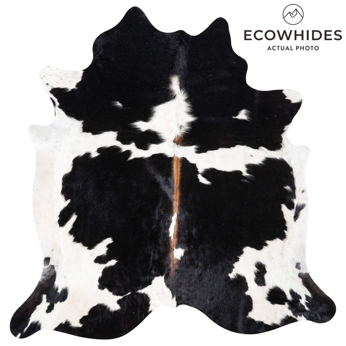 Black and White Cowhide Rug Size 7'2" L x 6'11" W 9334