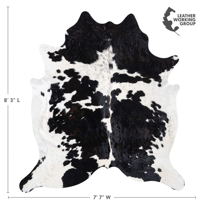 Black and White Cowhide Rug Size 8'3" L x 7'7" W 9335